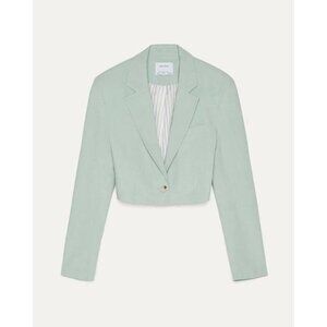 Bershka Blazer Sage Green Classy Cropped Size Small